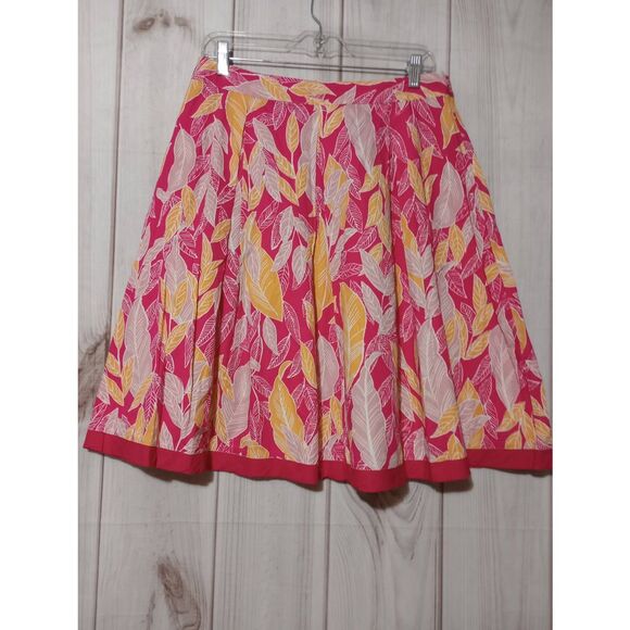 I.E Relaxed Skirt Ladies 8 Pink Tropical Knee‎ Length - Picture 1 of 8